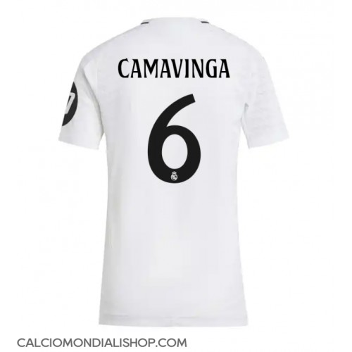 Maglie da calcio Real Madrid Eduardo Camavinga #6 Prima Maglia Femminile 2024-25 Manica Corta